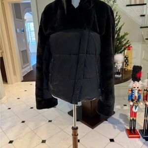 DKNY Plush Black Teddy Jacket